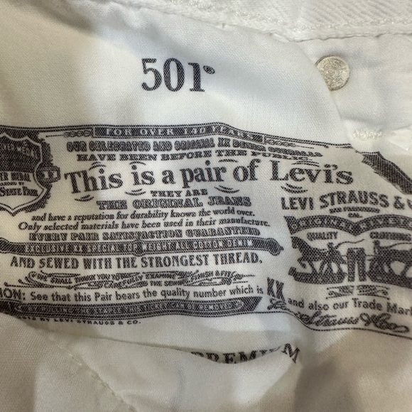 Levi’s Premium 501 White Button Fly Jeans W24 L26 - Picture 5 of 10